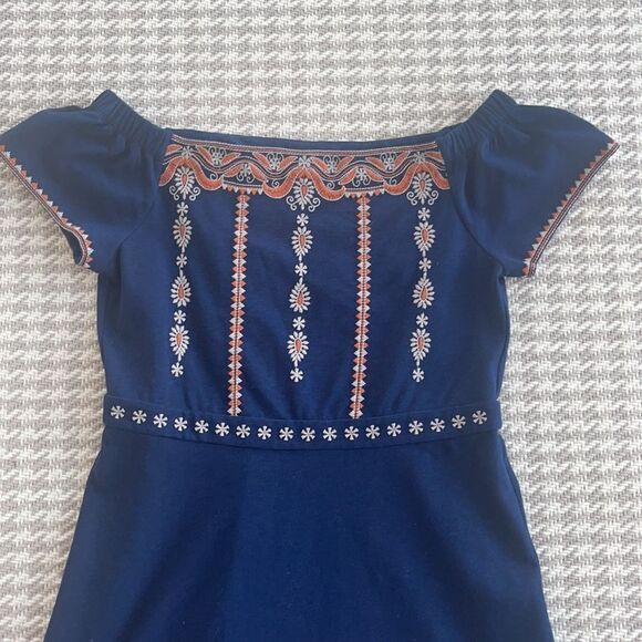 Tory Burch Nell Blue Embroidered Dress Large - Picture 6 of 12